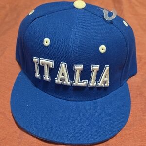 Italina Cap - Blue with White Embroidery